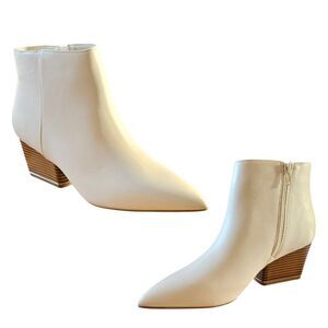 ALFANI ARMENAP 9 M Women's bone white  Block Heel Dressy Ankle Boots New In box